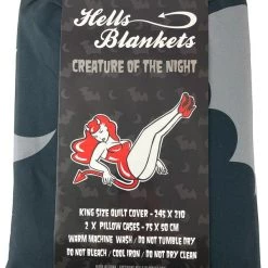 Promo ❤️ HELLS BLANKETS Bats Creature Of The Night | KING QUILT SET* ✔️ -Halloween Decor Sale Hells Blankets creature of the night king 700x700