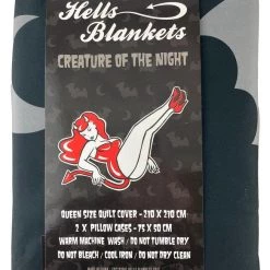 Budget 👏 HELLS BLANKETS Bats Creature Of The Night | QUEEN QUILT SET 🤩 -Halloween Decor Sale Hells Blankets creature of the night queen 700x700