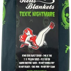 Buy ⌛ HELLS BLANKETS Gothic Homewares Toxic Nightmare | KING QUILT SET* 👏 -Halloween Decor Sale Hells Blankets toxic Nightmare king 700x700