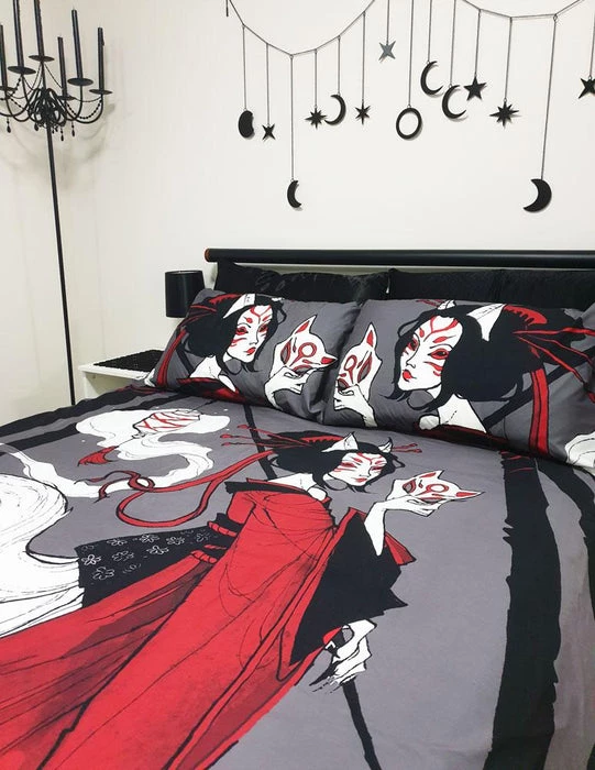 Promo 😍 HELLS BLANKETS Anime & Manga Kitsune Horrors | QUEEN QUILT SET 🌟 - Image 6