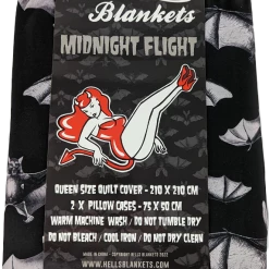 Budget 🔥 HELLS BLANKETS Bats Midnight Flight | QUEEN QUILT SET ✨ -Halloween Decor Sale QUILTCOVERQUEENSIZE 700x700