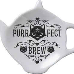 Outlet ✨ ALCHEMY GOTHIC Gothic Homewares Purrfect Brew | TEABAG DISH ⌛