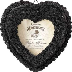 Flash Sale ๐ ALCHEMY GOTHIC Gothic Homewares Small Black Rose Heart | PHOTO FRAME โญ