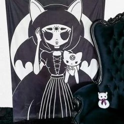 Coupon ⌛ BESERK CRYPT Bats Cat Magick | TAPESTRY BLANKET 🎉