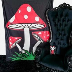 Promo 👍 BESERK CRYPT Gothic Homewares Mushroom | TAPESTRY BLANKET 🧨 -Halloween Decor Sale beserk crypt mushroom printed tapestry 03 fef7c610 4eab 4502 b5a4 2c94538de16e 700x700