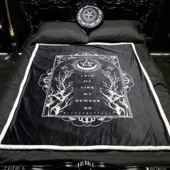 Best deal ✨ BLACKCRAFT Gothic Homewares Love Me Like My Demons Do | SHERPA BLANKET ❤️