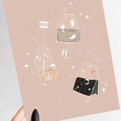 Coupon 😍 GHOSTS OF OCTOBER 🧨 Halloween Spooky Tea [A5] | PRINT ✨