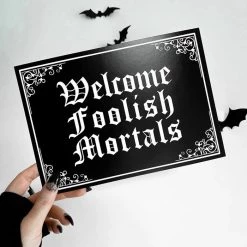 Deals 🛒 GHOSTS OF OCTOBER Gothic Homewares Welcome Foolish Mortals [A5] | PRINT 🛒 -Halloween Decor Sale ghosts of october welcome foolish mortals a5 print 1 84234654 aa34 45b2 ada4 8e57b66c5412 700x700