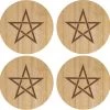 Hot Sale 👏 GOTHIC GIFTS Pentacles & Pentagrams Engraved Pentagram | COASTER SET 🤩