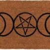 Promo ❤️ GOTHIC GIFTS Gothic Homewares Natural Triple Moon | DOOR MAT 🤩