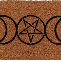 Promo ❤️ GOTHIC GIFTS Gothic Homewares Natural Triple Moon | DOOR MAT 🤩