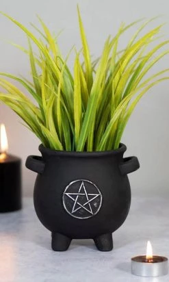 Deals ❤️ GOTHIC GIFTS Gothic Homewares Pentagram | CAULDRON PLANT POT ⭐