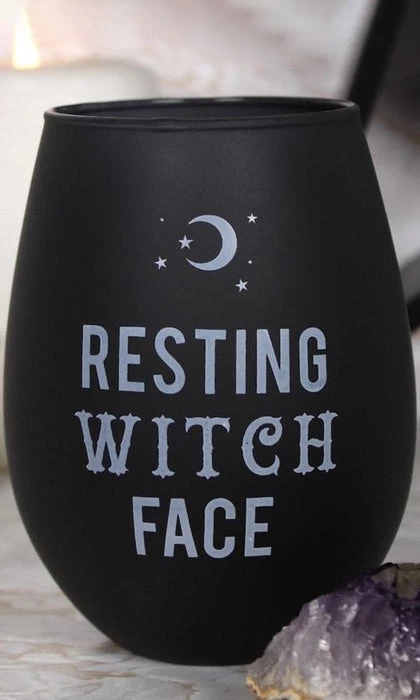Budget ⌛ GOTHIC GIFTS Gothic Homewares Resting Witch Face | STEMLESS WINE GLASS ⭐ 3 Budget ⌛ GOTHIC GIFTS Gothic Homewares Resting Witch Face | STEMLESS WINE GLASS ⭐