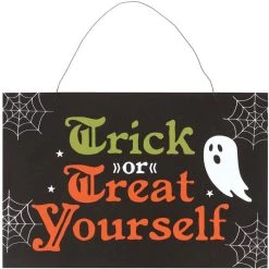 Hot Sale ⌛ GOTHIC GIFTS Ghosts Trick Or Treat Yourself | HANGING SIGN* 😉