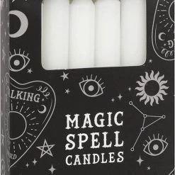 Budget 👍 MAGIC SPELL CANDLES Gothic Homewares White Happiness Spell | CANDLES [PACK OF 12] 😀
