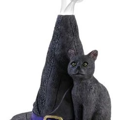 Promo 🤩 GOTHIC GIFTS Cats Witch Hat With Cat | INCENSE CONE HOLDER ⭐