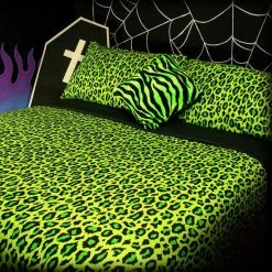 Best deal 💯 HELLS BLANKETS Gothic Homewares Acid Leopard | QUEEN QUILT SET 🎉 -Halloween Decor Sale hells blankets acid leopard quilt set 9 1 700x700