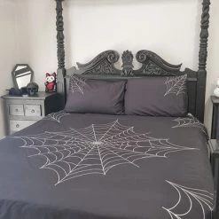 Cheapest ⌛ HELLS BLANKETS Gothic Homewares Web Of Nightmares | QUEEN QUILT SET 🤩