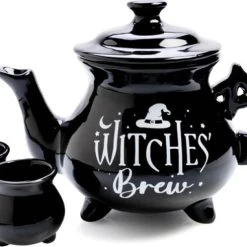 Brand new โญ HOMEWARES Gothic Homewares Witches' Brew Cauldron | TEA SET โ๏ธ