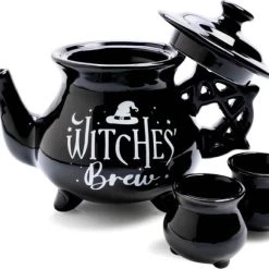 Brand new ⭐ HOMEWARES Gothic Homewares Witches' Brew Cauldron | TEA SET ✔️ -Halloween Decor Sale homewares witches brew cauldron tea set 2 700x700