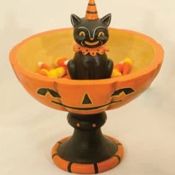 New 👏 JOHANNA PARKER Cats Black Cat | TREAT STAND 🔥 -Halloween Decor Sale johanna parker black cat treat stand 2 700x700