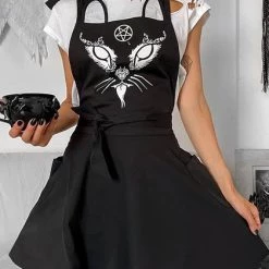 Budget ⌛ KILLSTAR Cats Devil Cat | KITCHEN APRON ✔️