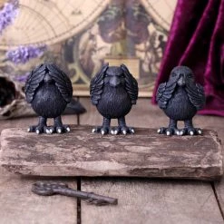 Brand new ⭐ NEMESIS NOW Halloween Three Wise Ravens | FIGURINE 😉