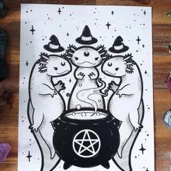 New ๐ PVMPKIN ART Gothic Homewares Axolotl Coven | ART PRINT ๐