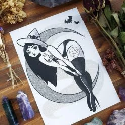 Flash Sale ⌛ PVMPKIN ART Bats Glamour Witch | ART PRINT 🎁 -Halloween Decor Sale pvmpkin art glamour witch art print 2 d4710f9d dfce 4190 bded e6459b60c5bc 700x700