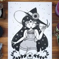 Best reviews of 👍 PVMPKIN ART Gothic Homewares Green Witch | ART PRINT ❤️