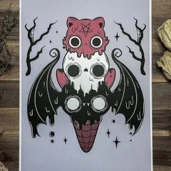 Best deal ❤️ PVMPKIN ART Bats I Scream Cone | ART PRINT ❤️