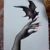 Flash Sale ❤️ SELIN ALA ART Bats Bat On Hand | ART PRINT ❤️
