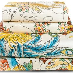 Budget 🎉 SIN IN LINEN All Geisha Garden Tattoo | QUEEN SHEET SET 🎉 -Halloween Decor Sale sheet 2 2 700x700