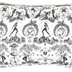 Coupon 🎁 SIN IN LINEN Fetish Al Fresco Toile | KING SHEET SET 😉 -Halloween Decor Sale sin in linen fetish al fresco toile 4 700x700