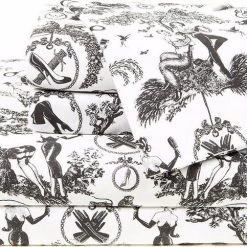 Top 10 ✨ SIN IN LINEN Fetish Al Fresco Toile | QUEEN SHEET SET 🎁 -Halloween Decor Sale sin in linen fetish al fresco toile 5 1 700x700