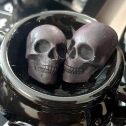 Best Sale 💯 THE BLACKENED TEETH Gothic Homewares Skull [Charcoal Black] | SCENTED WAX MELTS 🛒