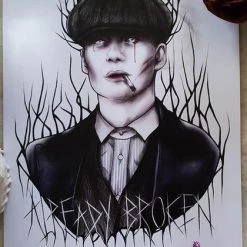 Best Pirce 🎁 THE BLACK CVLT Gothic Homewares Tommy | Peaky Blinders ART PRINT 🎉