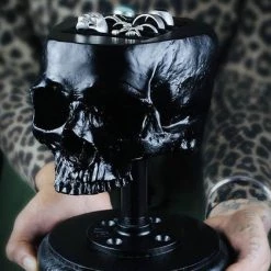 Flash Sale 😀 THE BLACKENED TEETH Gothic Homewares Skull [Black] | JEWELLERY HOLDER 🛒