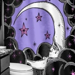Outlet 🥰 TOO FAST APPAREL The Moon La Luna | SHOWER CURTAIN ⭐