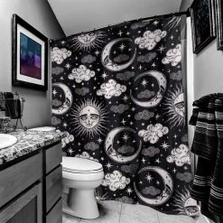 Buy ✔️ TOO FAST APPAREL Gothic Homewares Xtra Celestial | SHOWER CURTAIN 😉 -Halloween Decor Sale too fast apparel xtra celestial sun and moon lolle shower curtain 2 024c1765 53f4 45ea b85d 57e4c71f2633 700x700